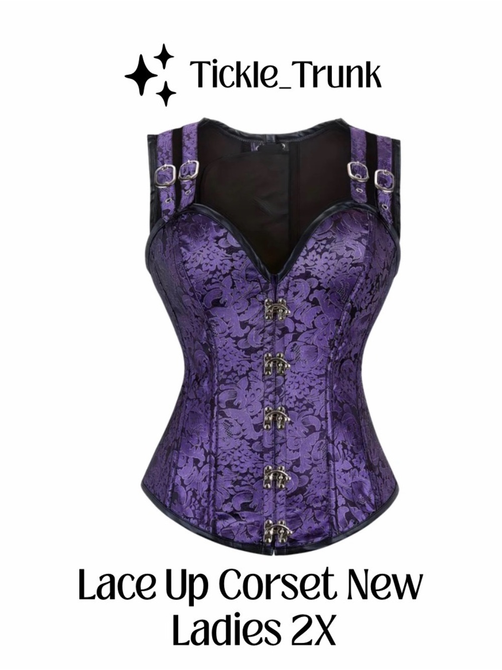 Brocade Lace Up Corset 2X New